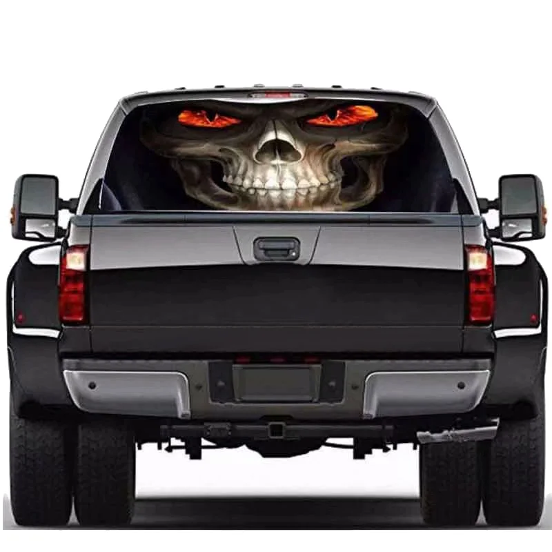 

Devil Skull For Truck Jeep Suv Pickup 3D Rear Windshield Decal Sticker Decor Rear Window Glass Poster 57.9 X 18.1 Inch