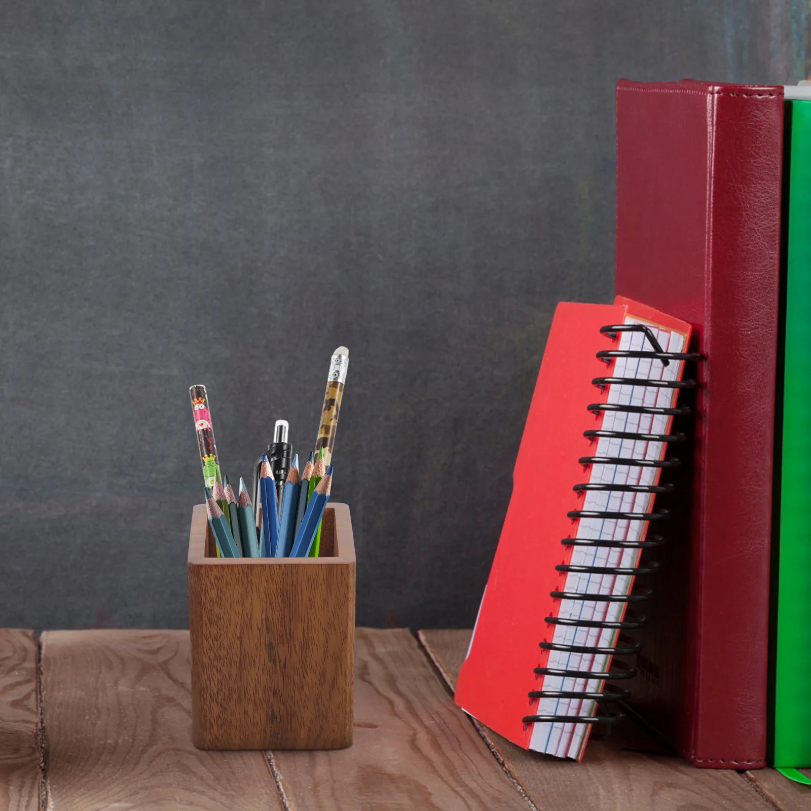 Ящик для хранения кистей макияжа деревянный держатель карандашей чашка стола