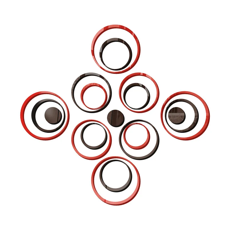 

European-style Home Decor Mirror Wall Sticker Simple 3d Ring Stereoscopic Sticker Living Room Background Wall Bedroom Decoration