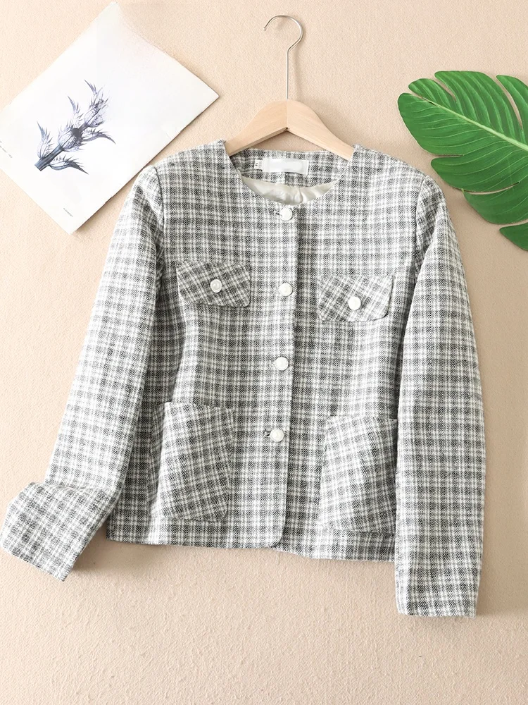 Осенняя одежда Ретро Изящная верхняя Женская элегантная короткая куртка с