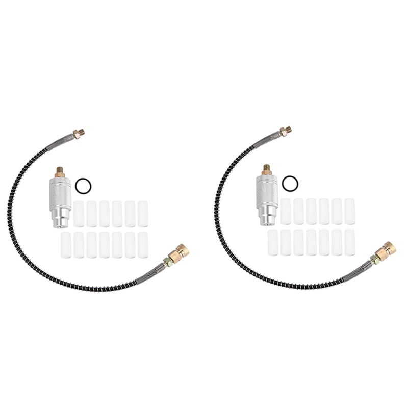 

2X Set 40Mpa 0.5M High Pressure Pcp Air Filter Compressor Oil-Water Separator Hose Filter Core 8Mm M8 Female Thread