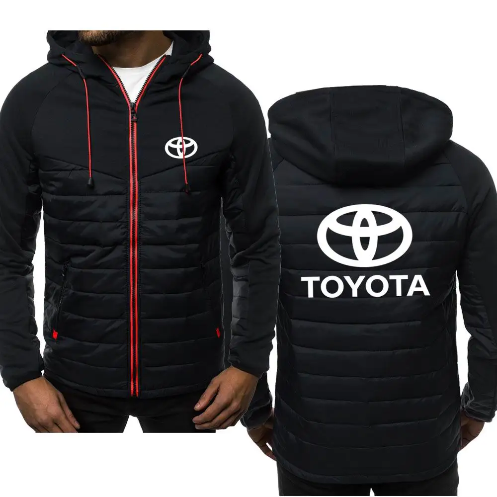 

New Toyota Spring Autumn Mens Hoodies Classic Fashion Male Casual Long Sleeve Solid Color Padded Zipper Jacket