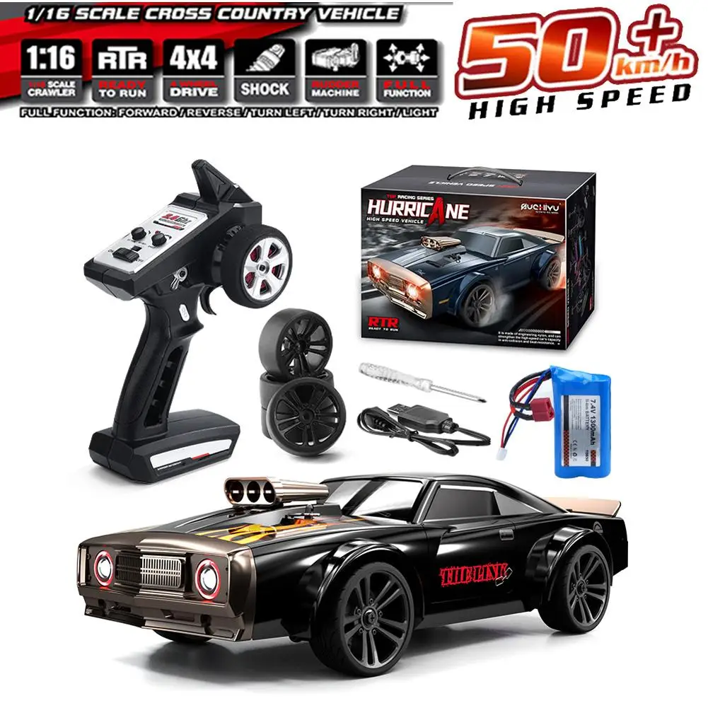 4wd Electric High Speed Off-road Drift Vehicle Flat Running Muscle Car With Retro Led Light