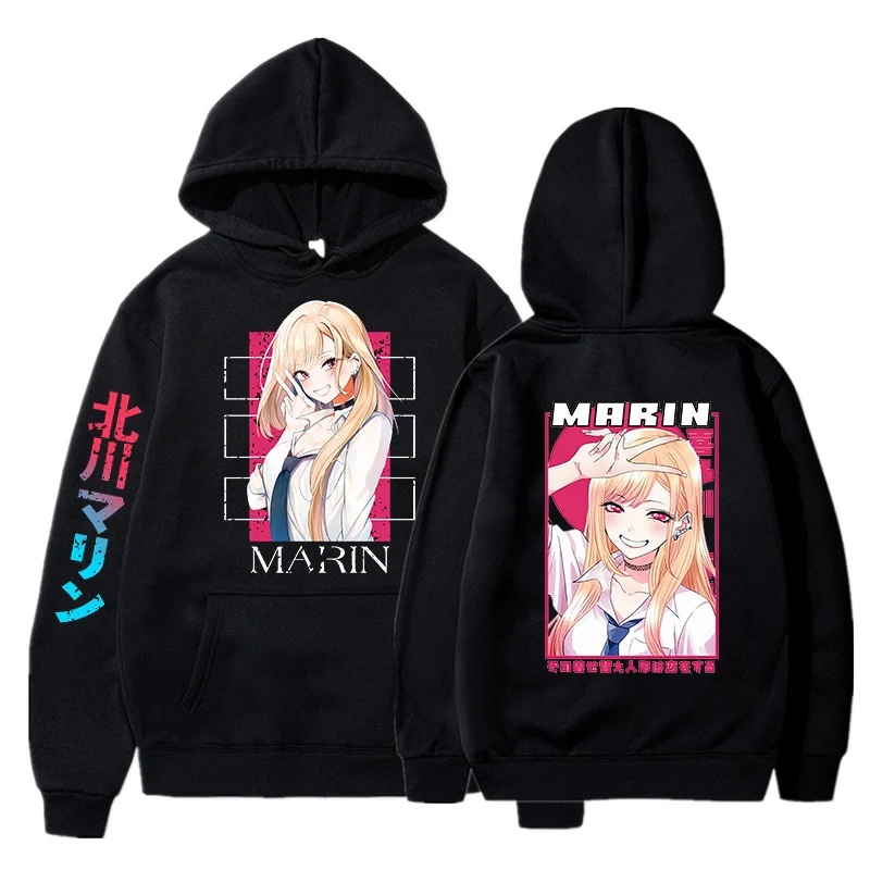 Толстовка с капюшоном и длинным рукавом принтом аниме My Dress-Up Харадзюку |