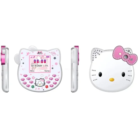 Аниме Sanrio Kawaii Hello Kitty, фигурки мобильный телефон Kawaii, мобильный телефон, мультфильм, для детей, мини-фотография, подарок для девочки