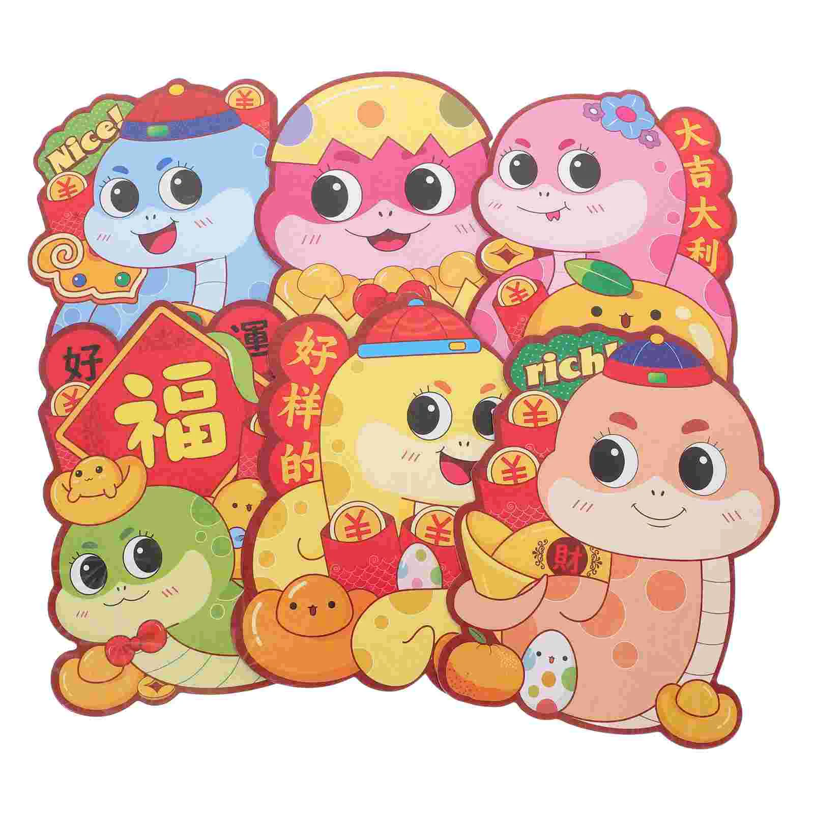 6 шт. красный пакет необычных конвертов для денег китайские свадебные новогодние