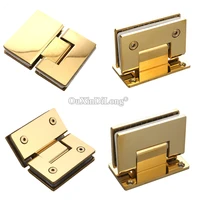 2pcs 304 stainless steel bathroom door hinges shower partition glass clamps hinges 90%c2%b0135%c2%b0180%c2%b0 titanium gold hinges for 812mm