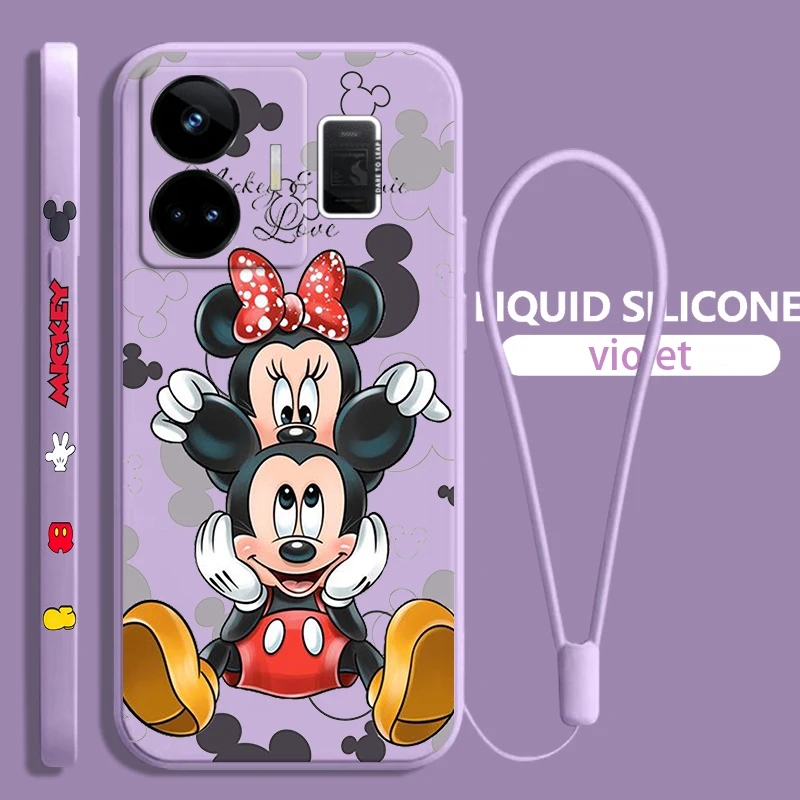 Микки Минни симпатичная жидкая левая веревка для OPPO Realme GT2 Explorer Master Neo5 C21Y 10 9 8 4G