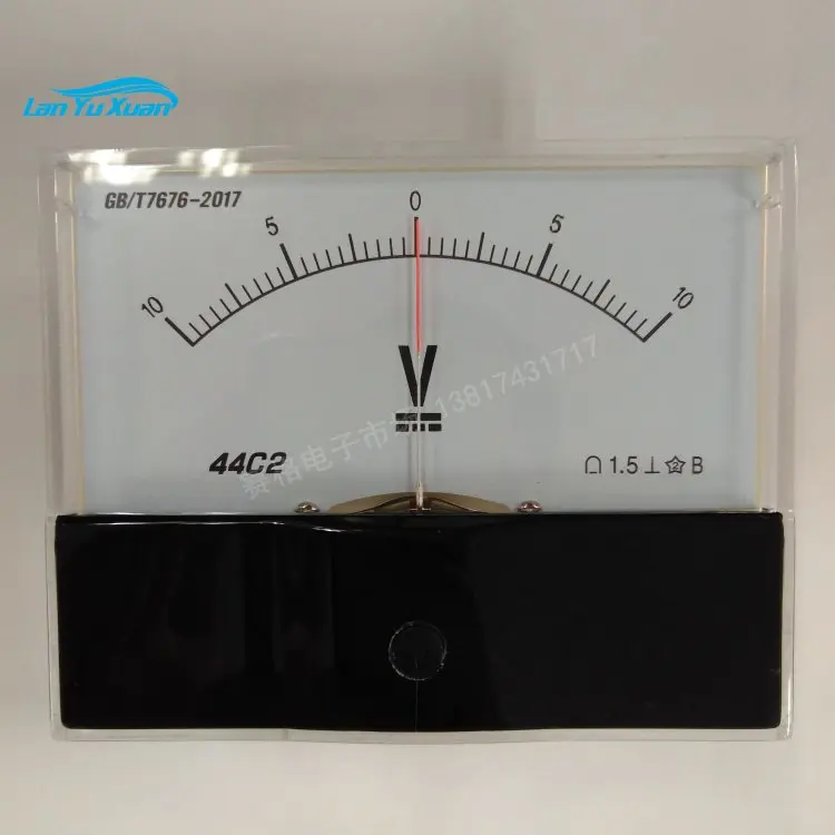 

44C2 +-10V positive and negative DC pointer voltmeter panel table of