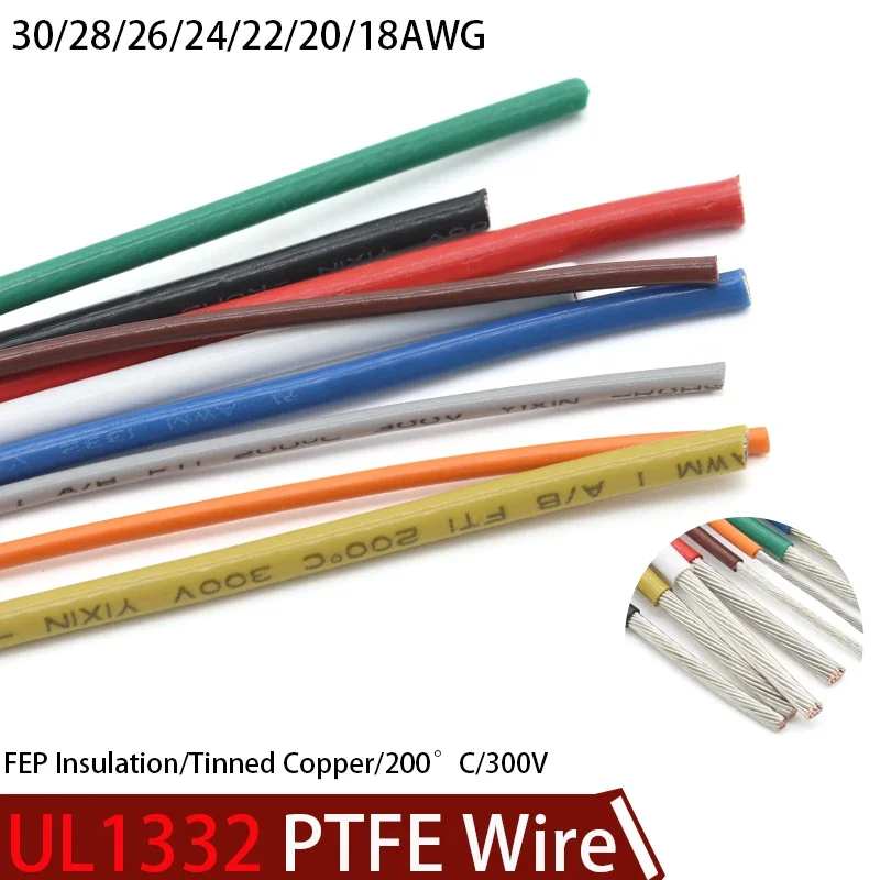 1 метр UL1332 PTFE провод 30/28/26/24/22/20/18AWG FEP пластиковый изолированный