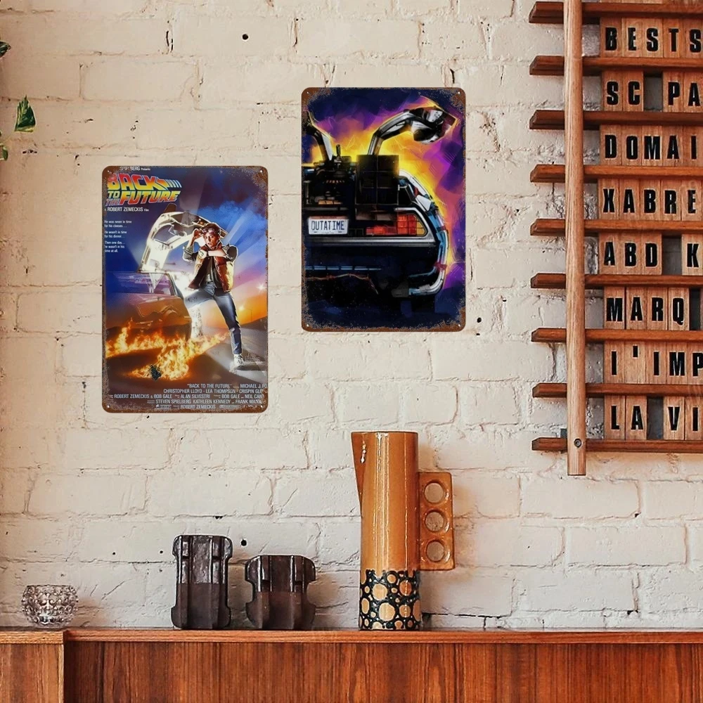 Винтажная Металлическая Вывеска Из Фильма Назад В Будущее Стиле Ретро
