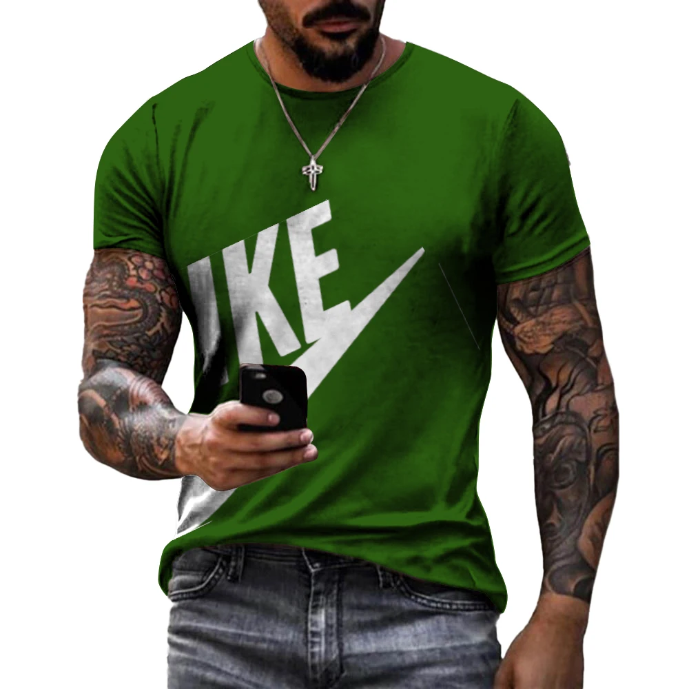 

Summer round collar short sleeve men's 3D printing youth men's