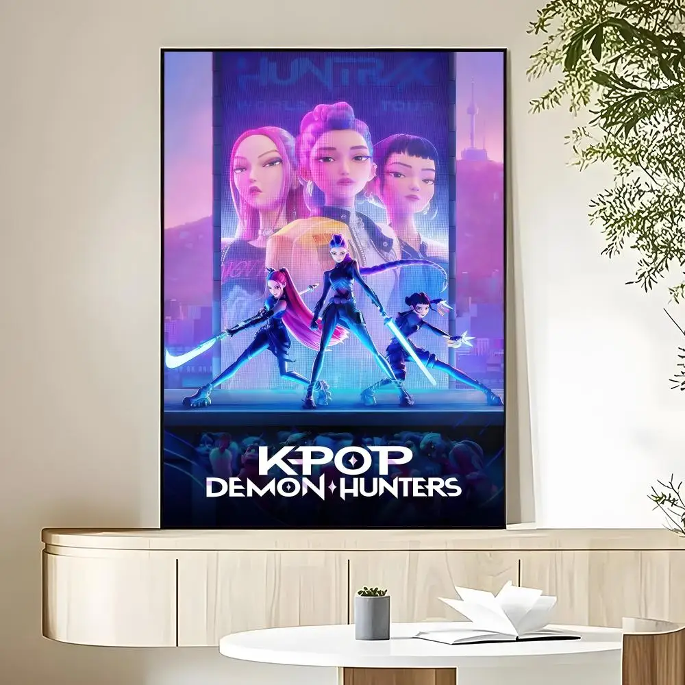 Фото Постер KPop Demon Hunters HD Art, водонепроницаемый, для дома, гостиной, спальни, бара, эстетическое украшение №3