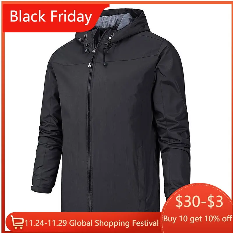 New Men Outdoor Hiking Jackets Waterproof Windbreaker Camping Skiing Rain Outwear Warm Coat Zipper Long Sleeve Sports Clothing