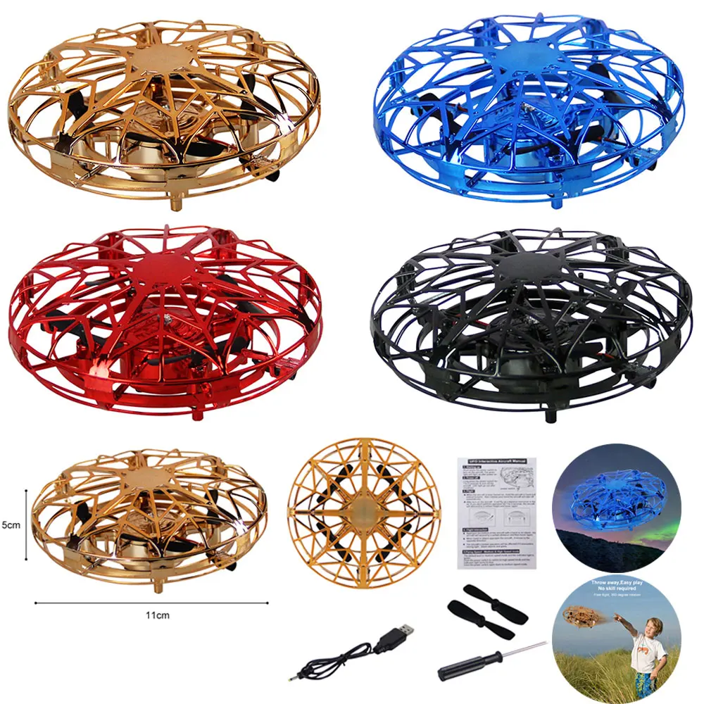 Mini Helicopter RC UFO Dron Aircraft Hand Sensing Infrared RC Quadcopter Electric Induction Toys Party Gifts for Children Drone