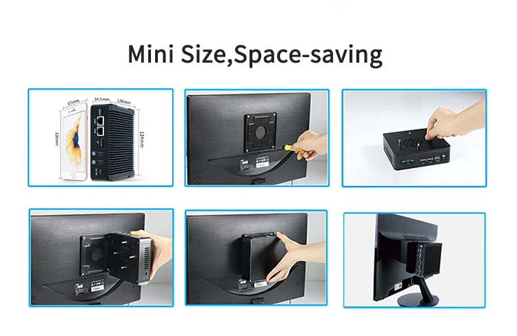 Безвентиляторный мини-ПК Nano ITX J3160 с Wi-Fi, VGA и MINI PCIE (art.: 3920daff3731b) - 3920daff3731b