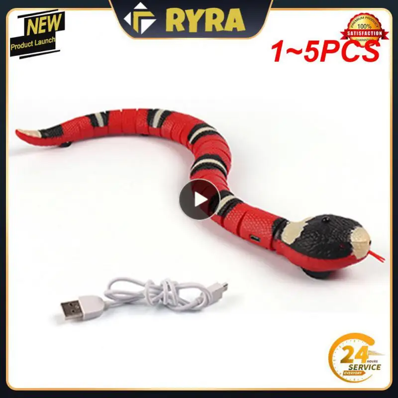 

1~5PCS Smart Sensing Interactive Cat Toys Automatic Eletronic Snake Cat Teasering Play USB Rechargeable Kitten Toys for Cats