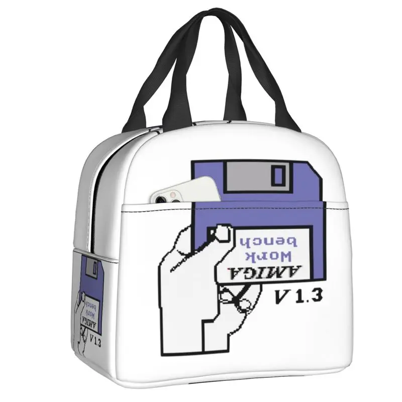 

Amiga 500 Novelty Lunch Bag Women Thermal Cooler Insulated Commodore C64 Game Lunch Container Box for Work Picnic Food Tote Bags