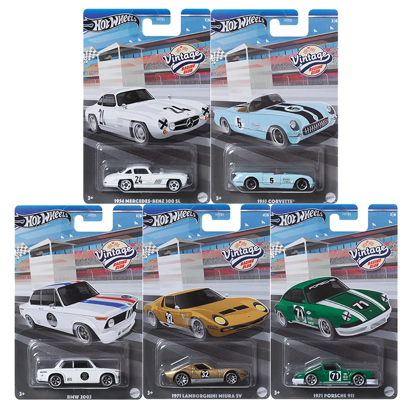 Hot Wheels винтажный гоночный клуб Porsche 911 BMW 2002 Mercedes-Benz 300 SL 1Toyota 2000GT 1/64 литая модель