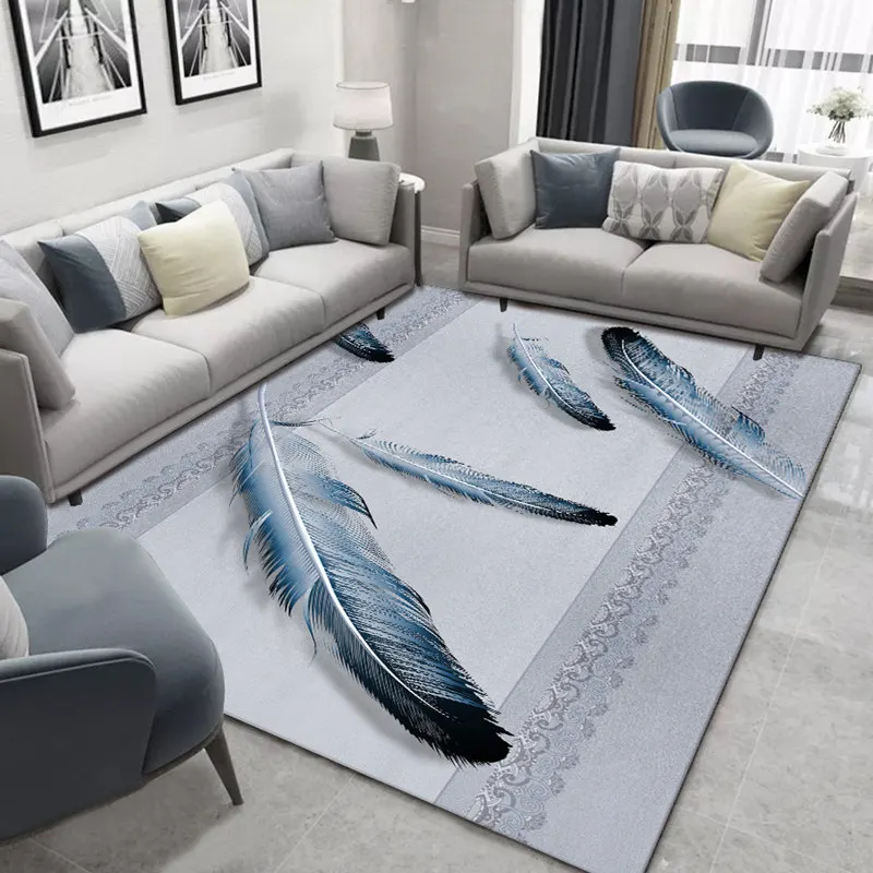 

3D Feather Printed Carpet Entrance Door Floor Mat Abstract Geometric Optical Doormat Non-slip Floor Mat Living Room Decor Rug