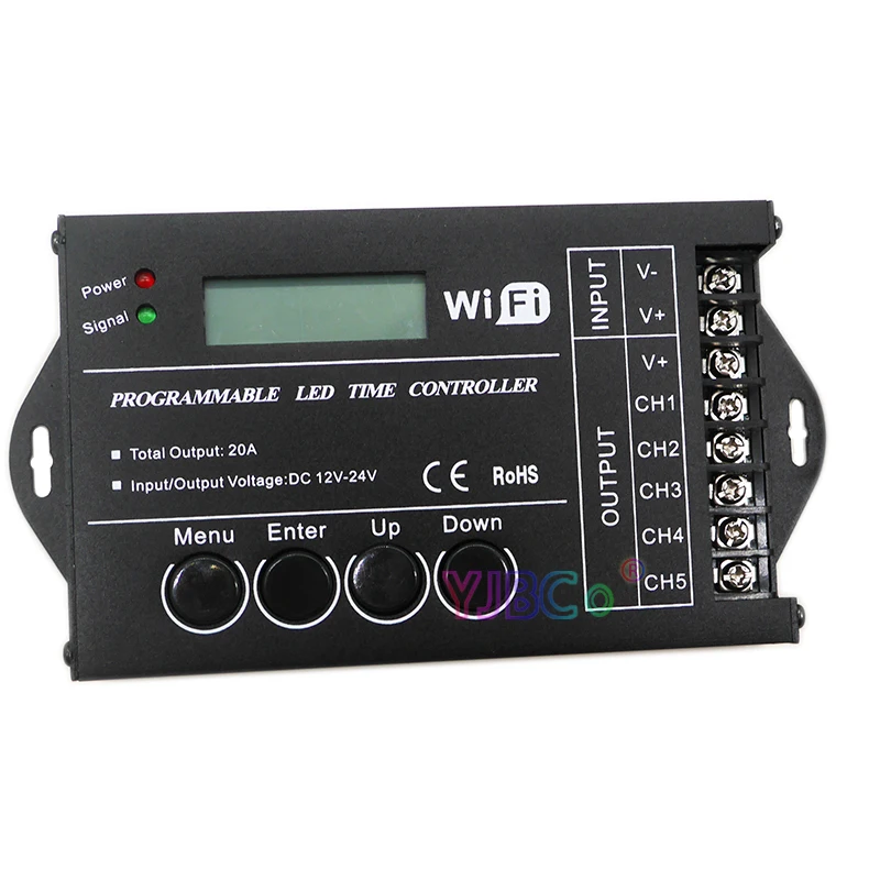 Price Review DC 12V 24V WiFi RGB Time Programable LED Strip Controller TC420 TC421 5 Channels 20A Common Anode Programmable Light Tape Dimmer Online Shop