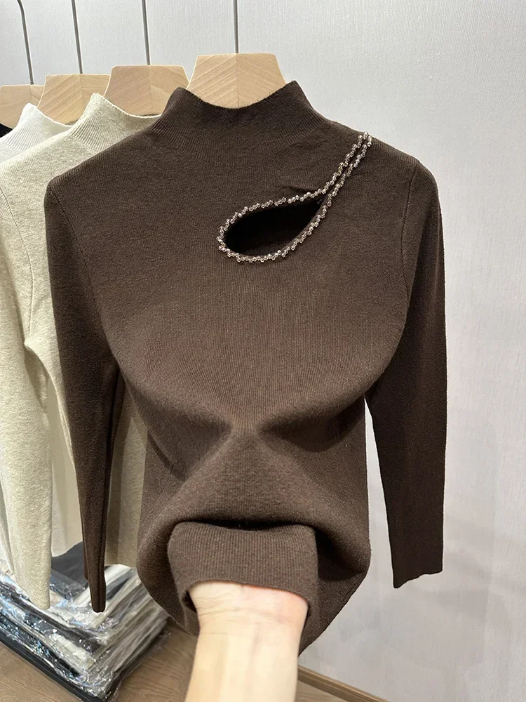 Стильный пуловер в Корейском стиле свитер с полувысоким воротником французской