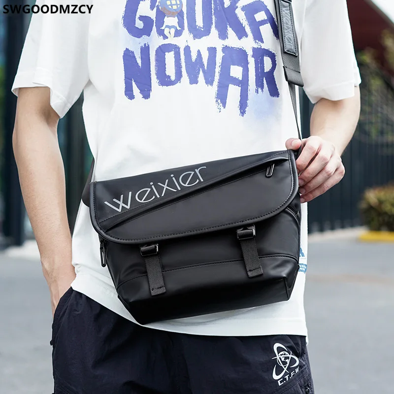 Наплечные Офисные Сумки для мужчин мессенджеры мужские черные боковые