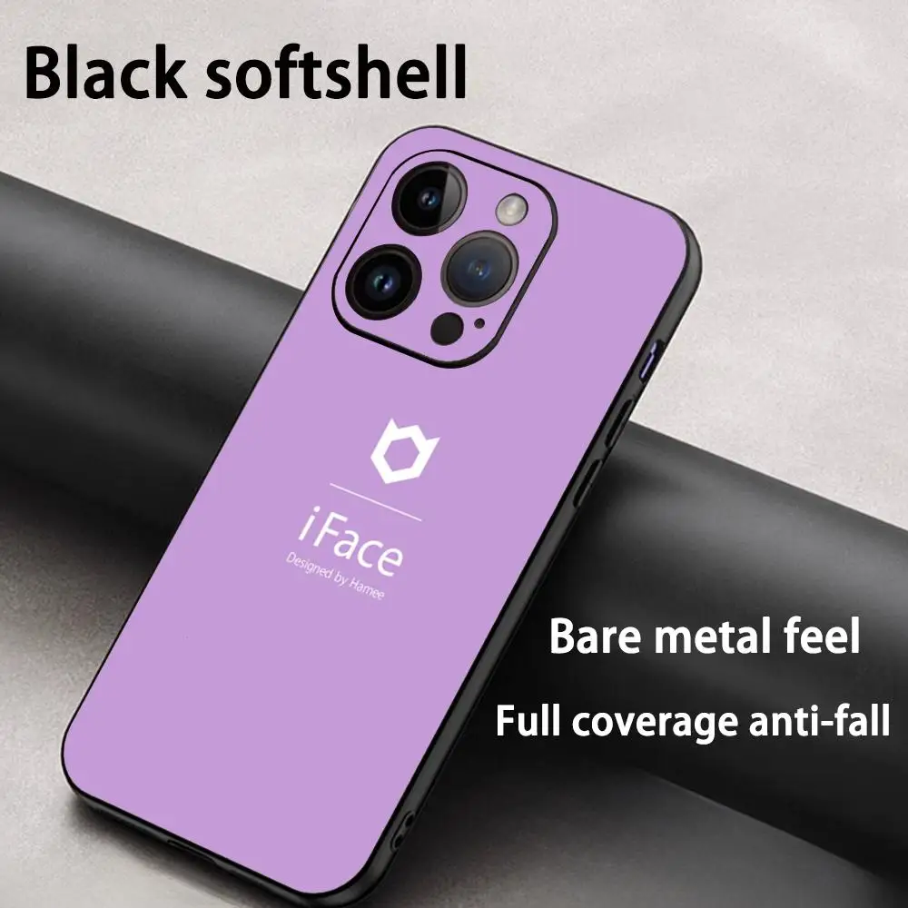 Фото Модный чехол с милым узором i-iFaceS для iPhone 17 16 15 14 13 12 Plus Mini Pro Max, мягкий черный противоударный чехол №4