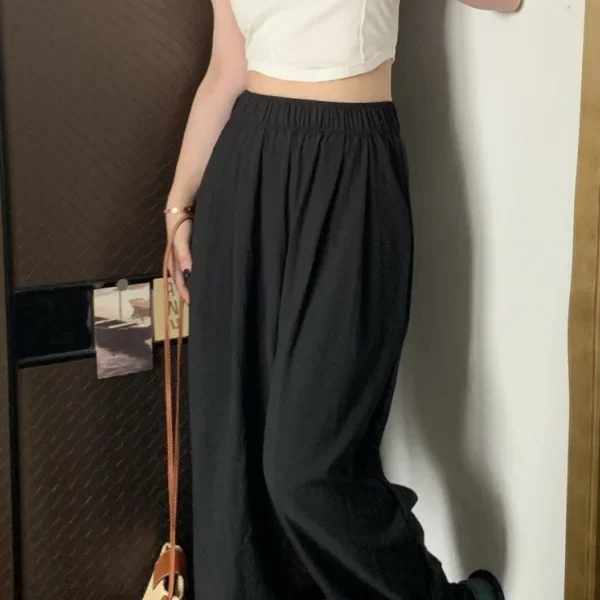 Женские весенние повседневные брюки свободного кроя цвета хаки с прямыми