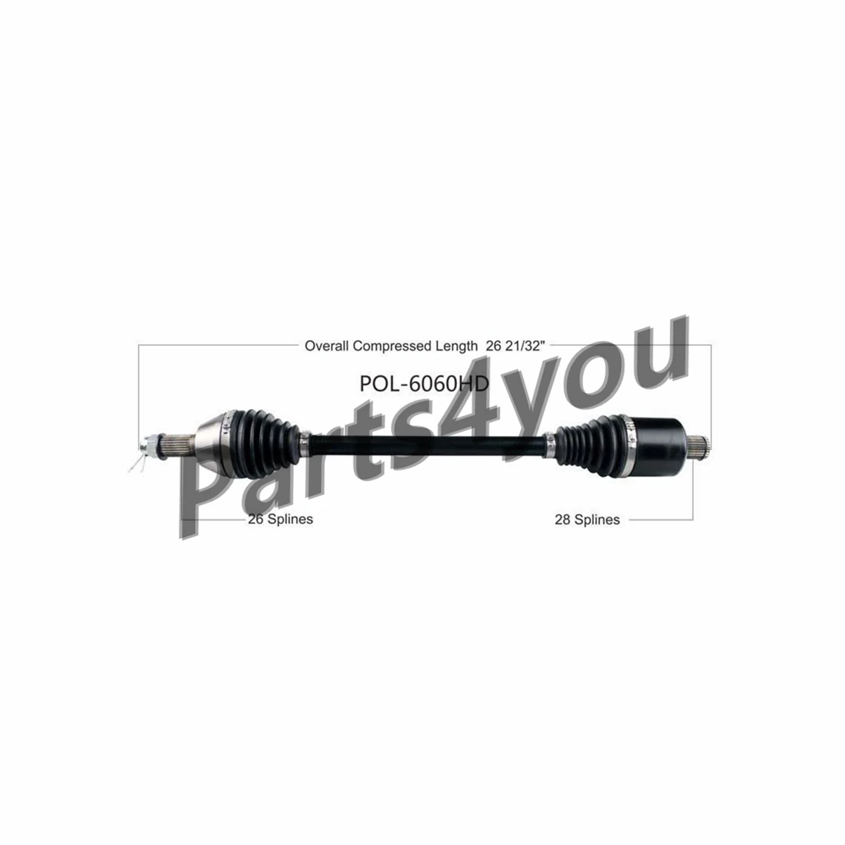 

Heavy Duty Rear Drive Shaft Rear Axle with CV Joint for Polaris General 4 1000 General 1000 RZR 4 900 RZR S 900 1000 POL-6060HD