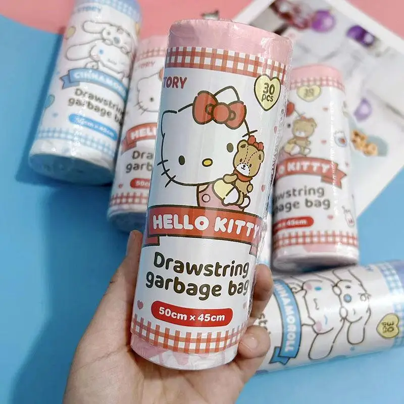 Kawaii Hello Kitty мешок для мусора на шнурке аниме милый пластиковый пакет с застежкой