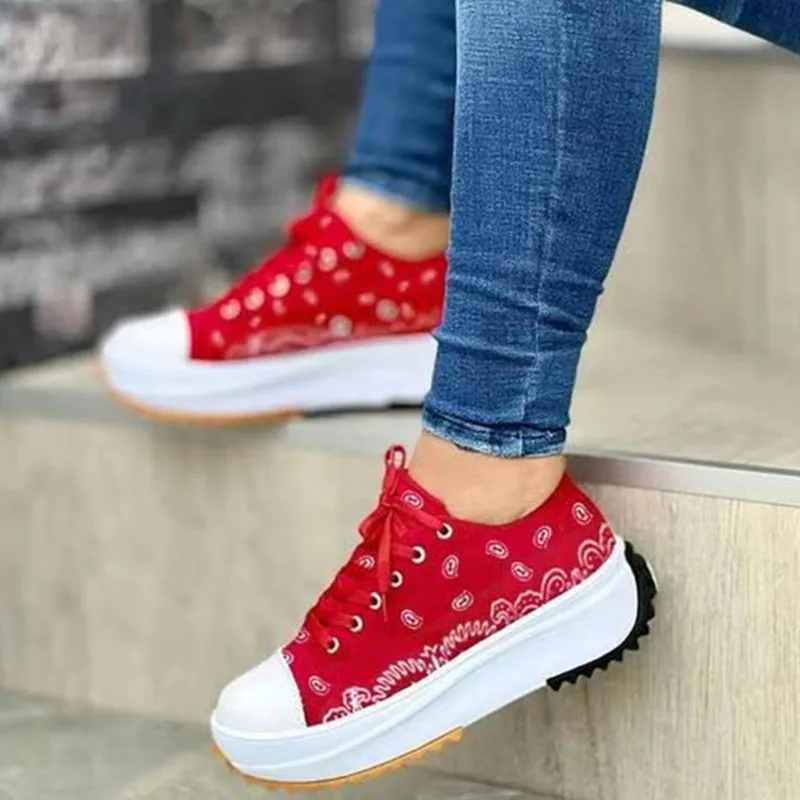 Women Platform Sneakers Woman Fashion Casual Shoes Ladies Vulcanize Female Canvas Shoes White Sneakers Tenis Feminino images - 6