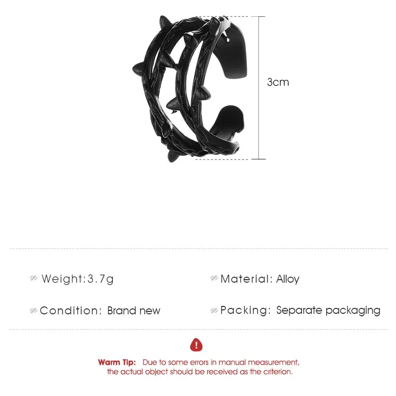 Женское многослойное кольцо на указательный палец простое черное с изменяемым