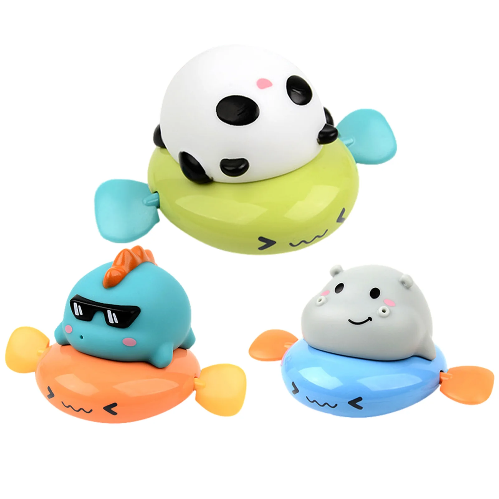 

Детские игрушки для купания в воде, цепочка для игр, заводная игрушка для плавания, мультяшное животное, динозавр, бегемот, панда, Детская во...