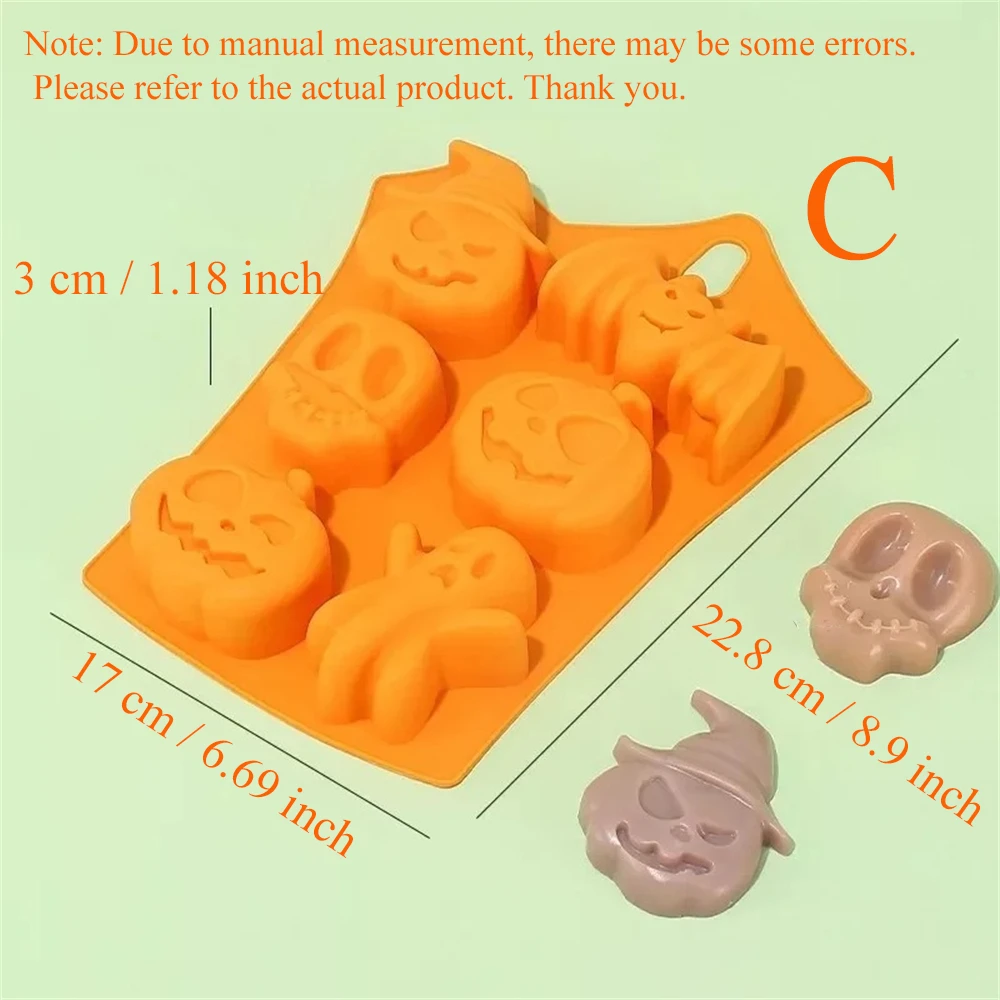 1 Шт. Силиконовая Форма Для Выпечки Тыквы На Хэллоуин Женская Антипригарная