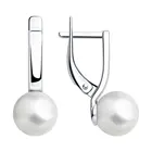 Серьги SOKOLOV из серебра с синтетическим жемчугом, Серебро, 925, Женские, Серьги 2022 тренд, Оригинальная продукция