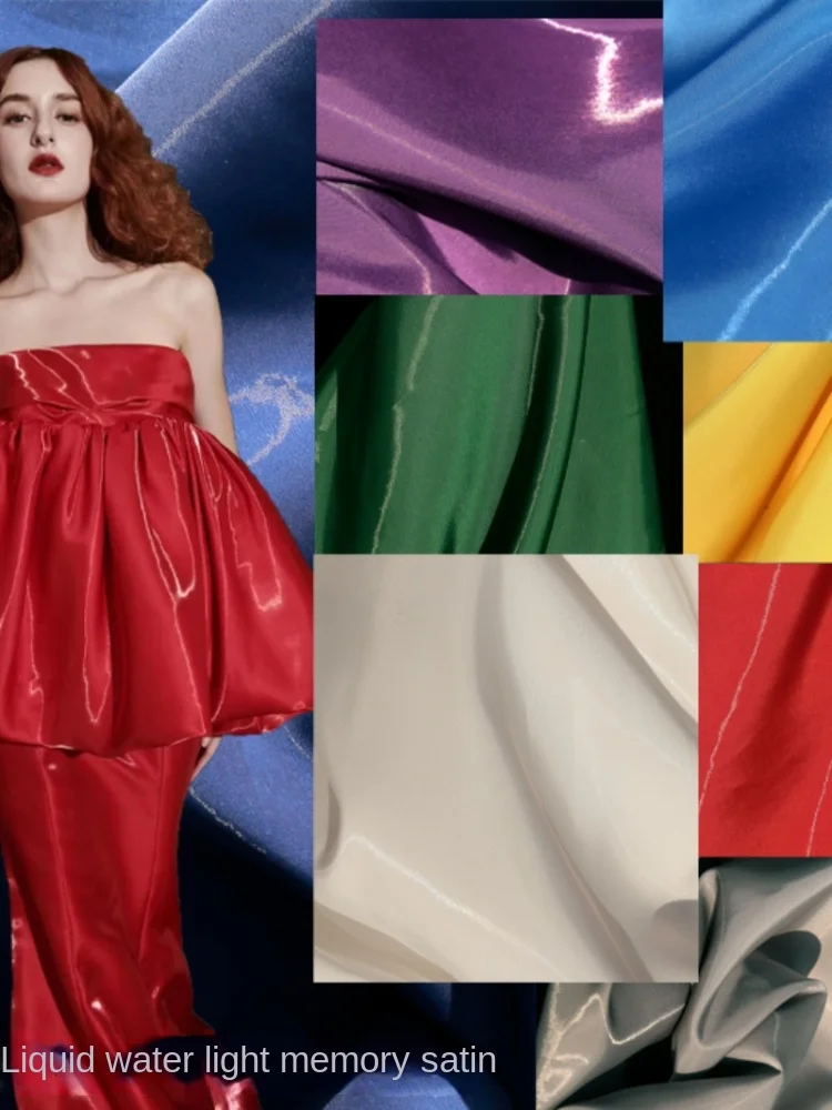 

Liquid Water Crystal Reflective Fabric Memory Windbreaker Workwear Straightness Clothing Design Waterproof Cloth per Meter