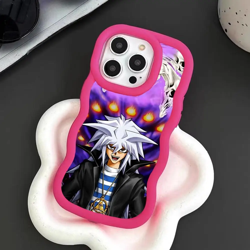 Фото Чехол для телефона Yugioh Yami Bakura для iPhone 17 16 15 14 13 12 11 Air Pro Max Plus, красный, мягкий ТПУ, с волнистым краем №3