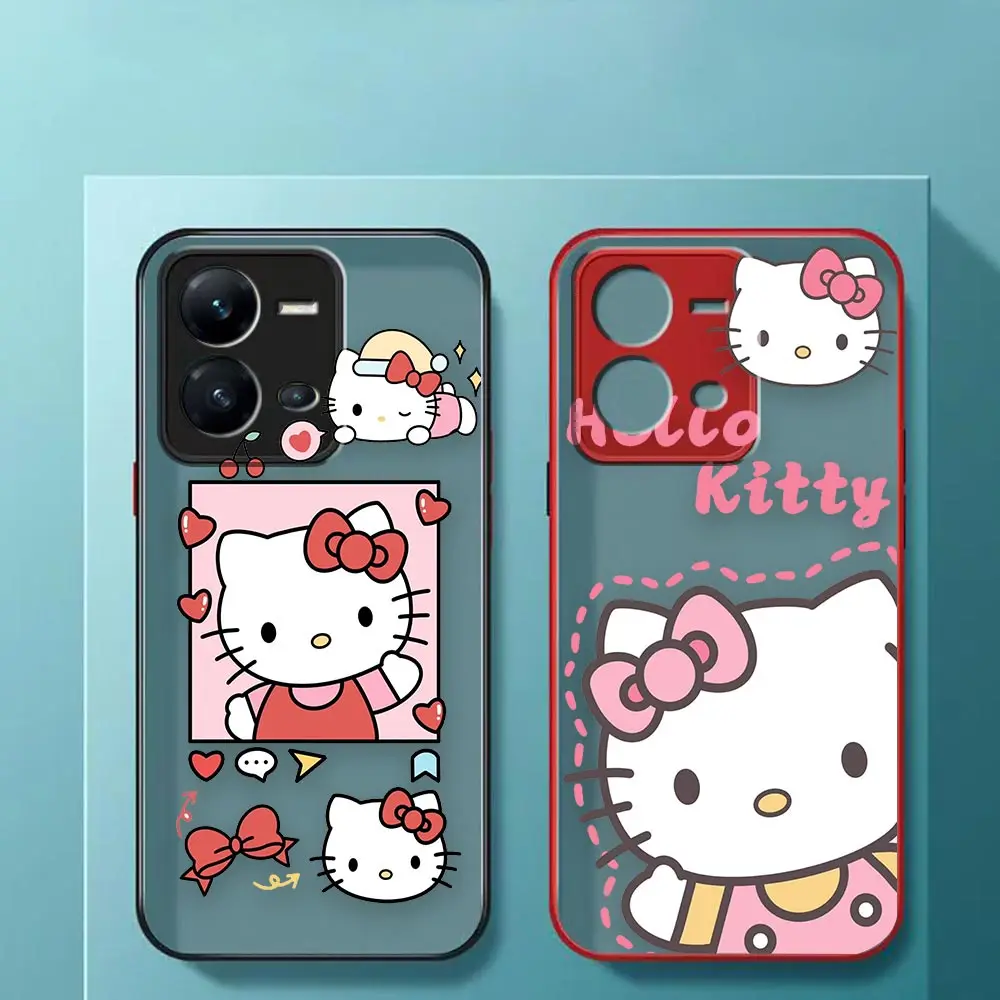 

Matte Case Funda Coque For VIVO V25 23E 21E 21 20 19 17 15 11 11I 5 SE S9 6 5 1 PRO PLUS 5G Case Hello kitty Birthday Party