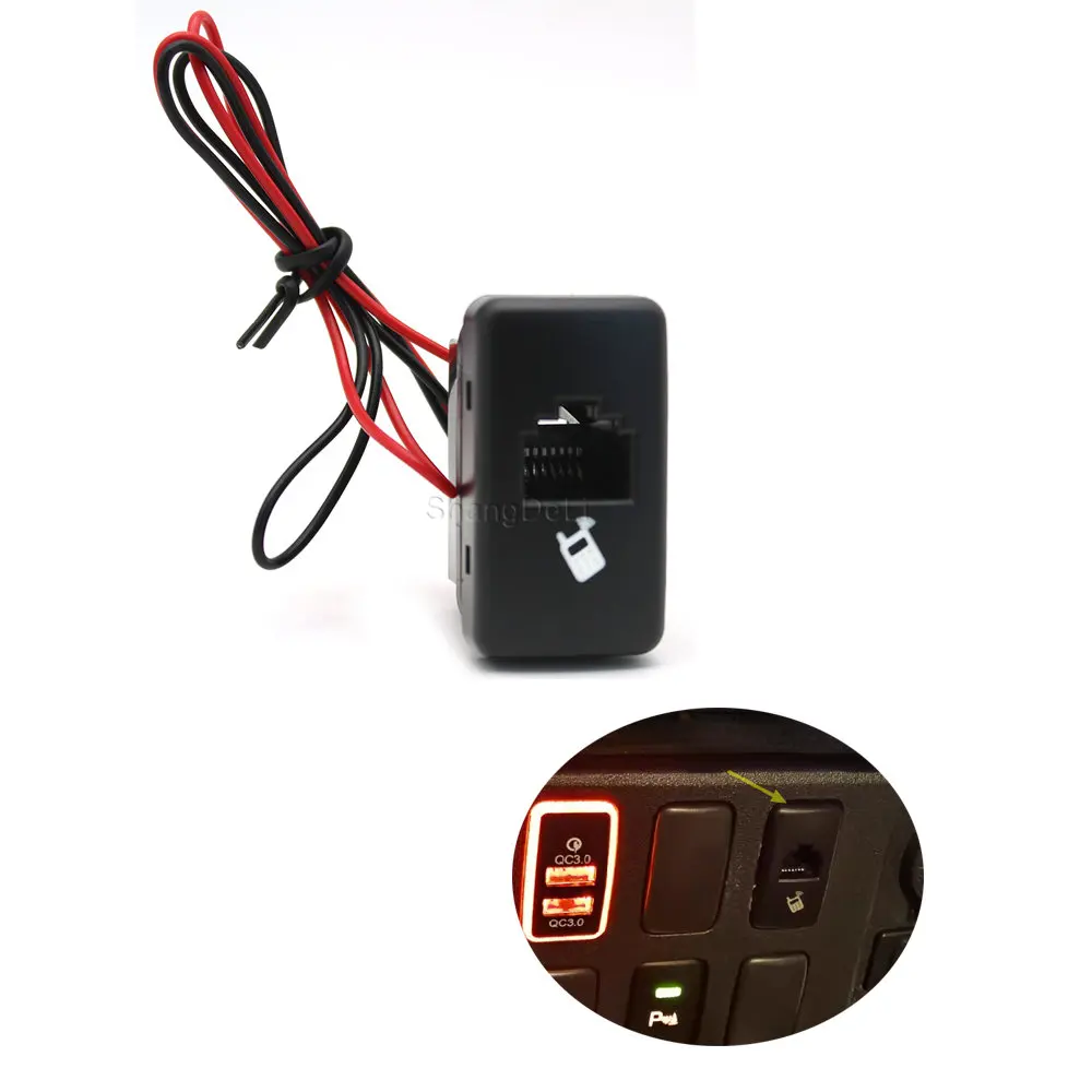 

Car Microphone Switch Hole Socket Accessories Fitting For Toyota FJ Auto Parts 8-Core Handheld Radio Adapter Socket