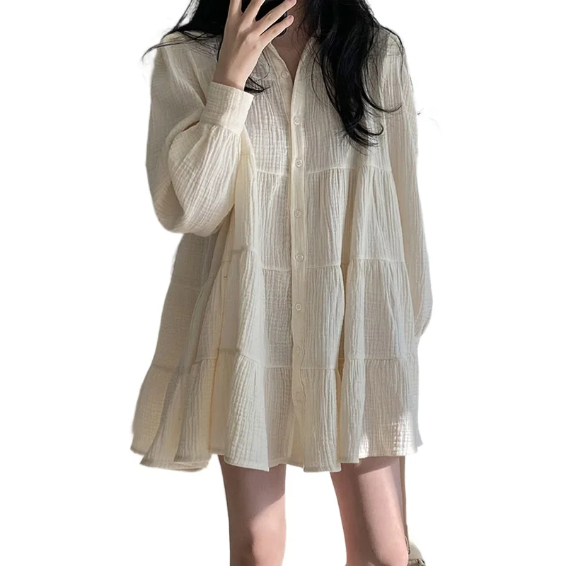 spring and summer new ladies nightdress cute apricot and black two-color dress short skirt home skirt can be worn outside sexy