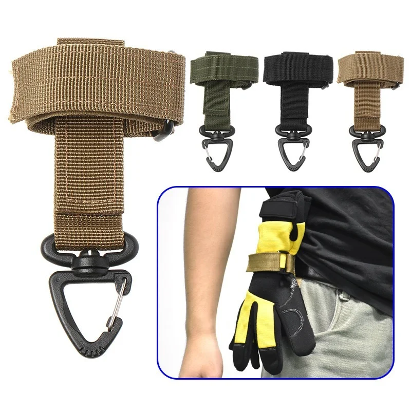 

1PC Multi-purpose Glove Hook Military Fan Outdoor Tactical Gloves Climbing Rope Storage Buckle Adjust Camping Glove Hanging Buck