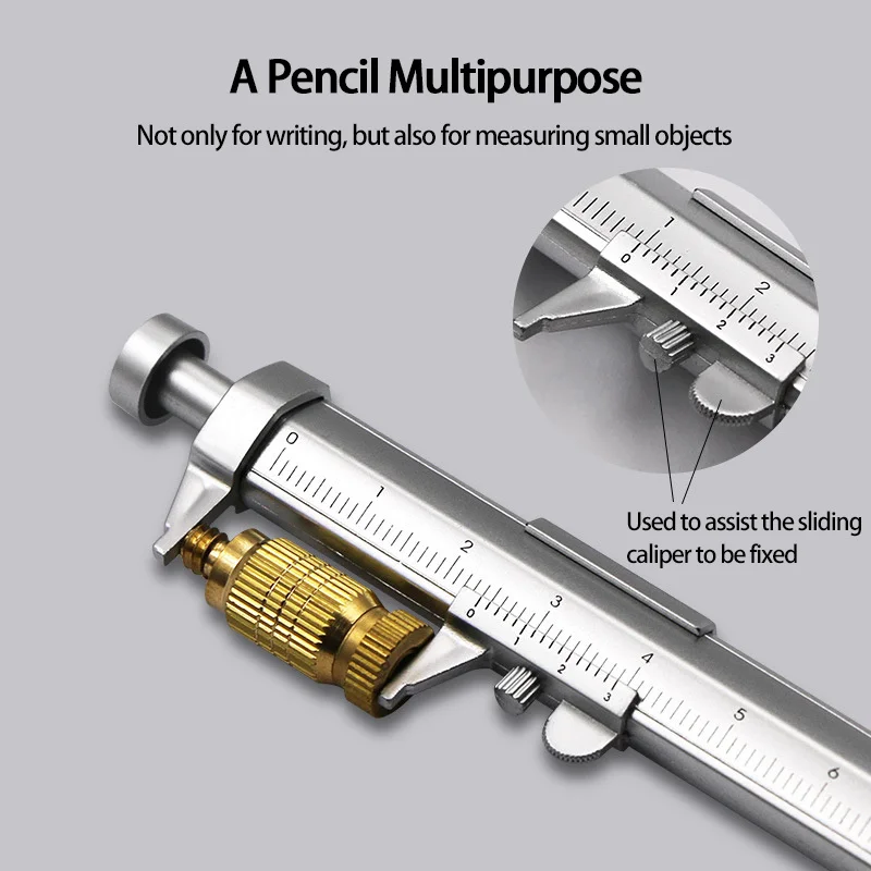 

Многофункциональный штангенциркуль карандаш Два использования ученическая линейка для чтения подарок 0-100 нониусный штангенциркуль ручка ...