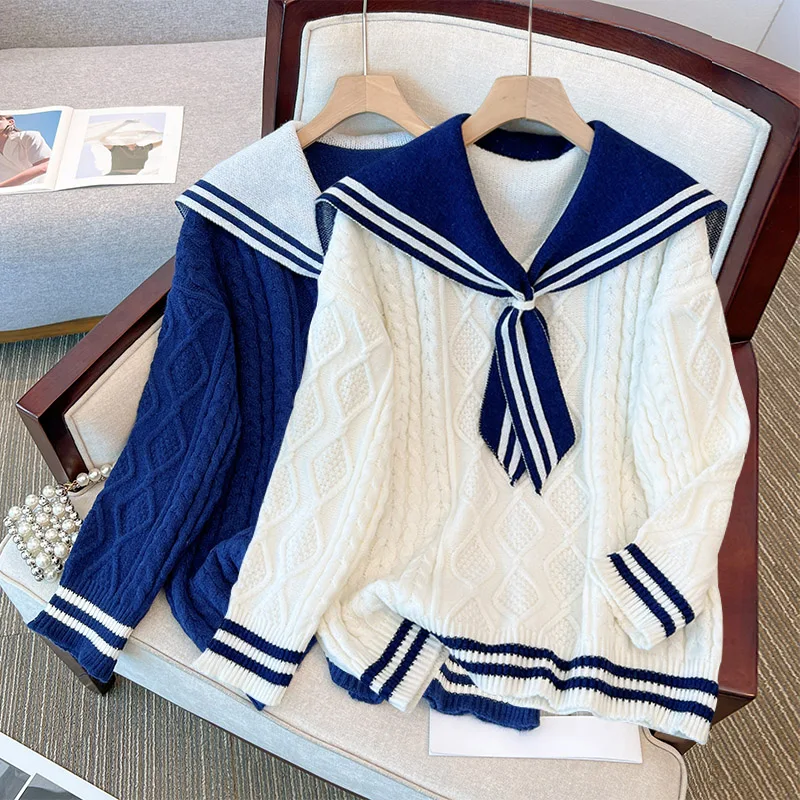 Свитер женский оверсайз с длинным рукавом и V-образным вырезом