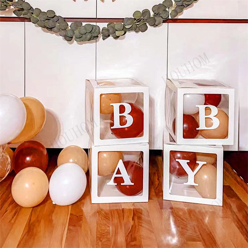 

Baby Shower Customize Letter Transparent Name Balloon Box 1st Birthday Party Decoration Kids Boy Girl BabyShower Wedding Decor