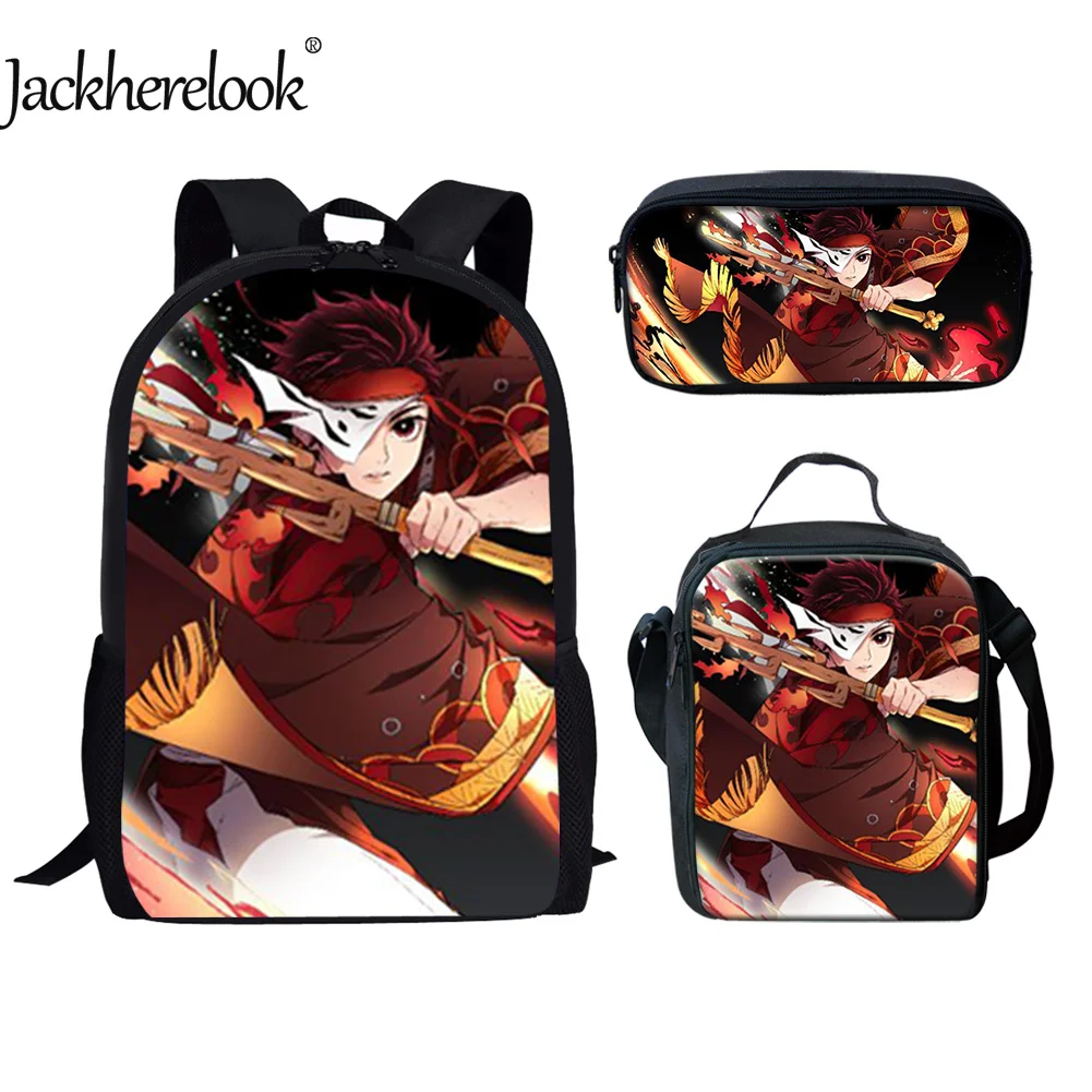 Jackherelook аниме рассекающий демонов 3 шт./компл. школьная сумка для детей детская школьная сумка для путешествий вместительный рюкзак школьная...