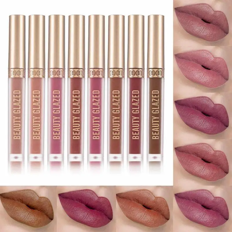 

Sweet Lip Gloss Matte Lipgloss Liquid Lip Sticks Lip Makeup Liquid Lip Sticks Lipsticks Set 8Pcs Long-Lasting Matte Lip Gloss