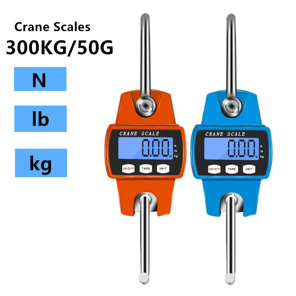 

300kg/50G Crane Scales Hook Scale Home Electronic Balance Industrial Loop Weight Balance Heavy Duty Digital Hanging Kitchen Tool