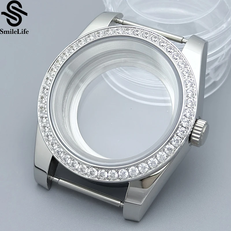 SmileLife SilverDiamond Сапфировое Стекло 36 мм/39 мм Корпус Для часов Подходит для NH34 NH35 NH36
