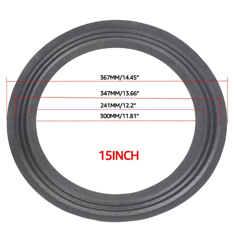 

2Pcs/set Tri-fold Ring Rubber Speaker Loudspeaker Speaker Surround Repair Black
